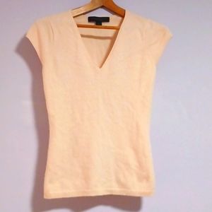 100% Cashmere cap-sleeve sweater by Express, pale peach